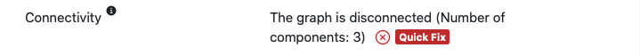 Screenshot of disconnected graph feedback to the user on computational settings page.