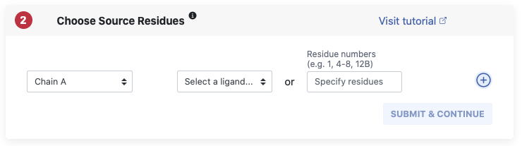 Screenshot of source residue choice on computational settings page. 